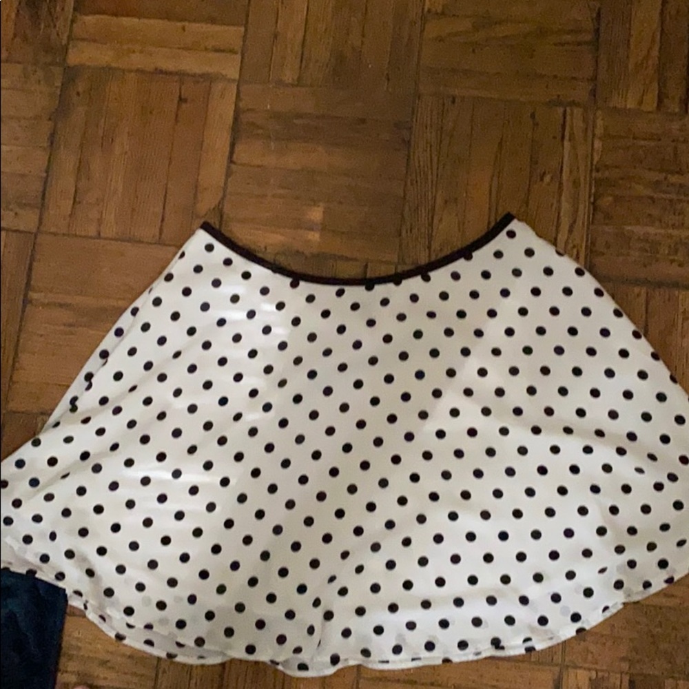 Mini polka dot skirt.